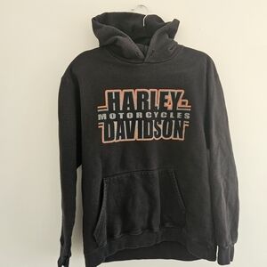 Harley-Davidson Black and Orange Men's Hoodie